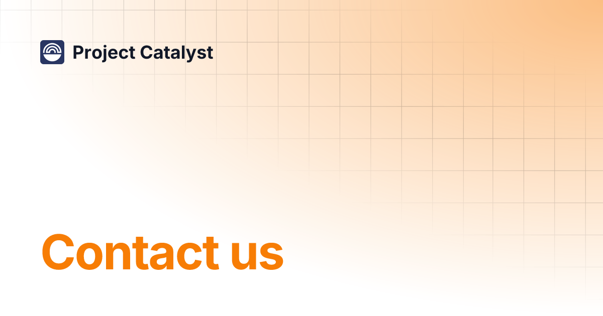 Contact us | Project Catalyst